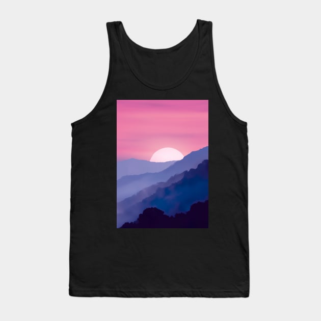 Pink Sunset Tank Top by maxcode